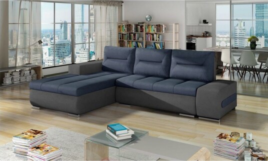 Seksjon Eltap Ottavio 275x180x85 cm Soro 76 Soro 93 Blå Grå Venstre Seksjon Eltap Ottavio 275x180x85 cm Soro 76 Soro 93 Blå Grå Venstre
