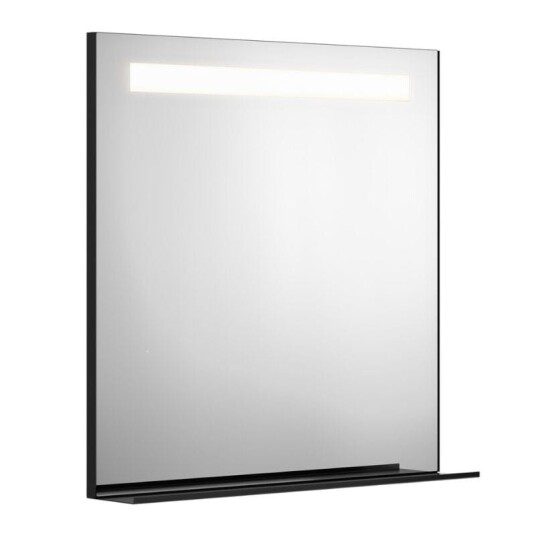 Gustavsberg speil med hylle, LED, 80x80,2 cm, sort Gustavsberg speil med hylle, LED, 80x80,2 cm, sort
