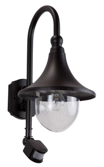 Lindby Utendørs vegglampe Daphne, sort, med føler Lindby Utendørs vegglampe Daphne, sort, med føler