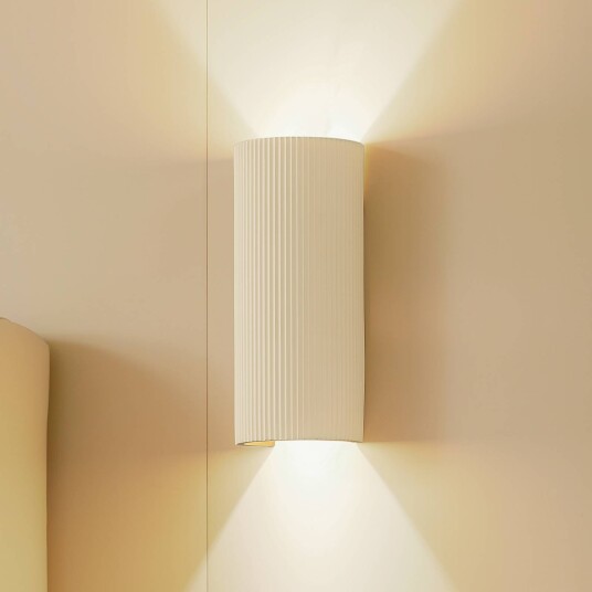 Lindby vegglampe Colja rund høyde 30,5 cm gips hvit Lindby vegglampe Colja rund høyde 30,5 cm gips hvit