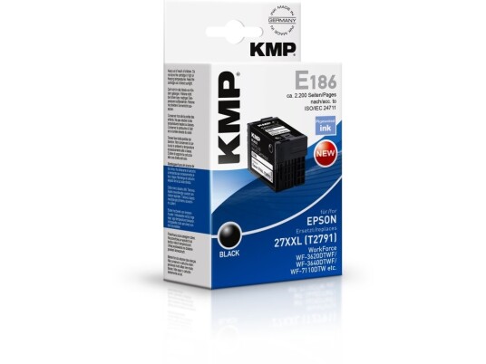 Kmp E186 Sort Pigmentbasert Blekk 34 Ml 2200 Sider