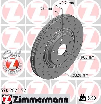 Bremseskive ZIMMERMANN 590.2825.52