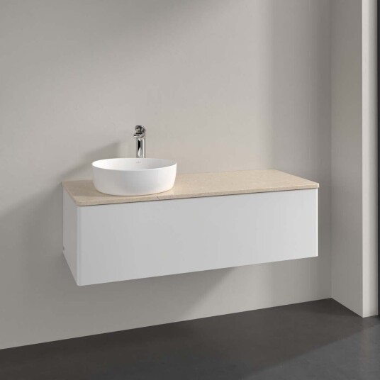 Villeroy & Boch Antao Servantskap med 1 skuff 120x50x36 cm m/lys Hvit Blank/Crème Villeroy & Boch Antao Servantskap med 1 skuff 120x50x36 cm m/lys Hvit Blank/Crème