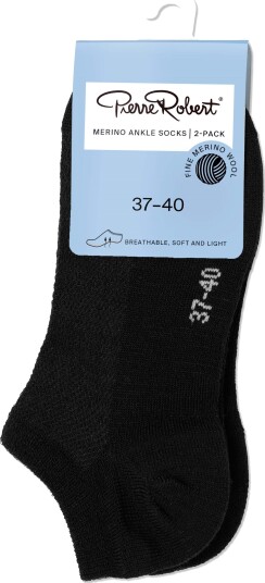 Pierre Robert Merino Ankle Socks X2 Black 37 40 Pierre Robert Merino Ankle Socks X2 Black 37 40