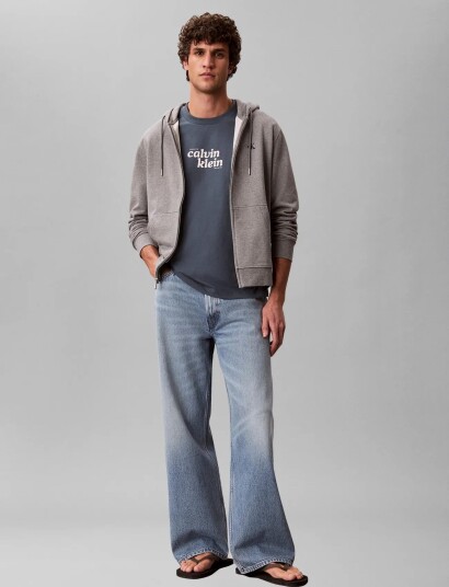 Calvin Klein Jeans Ss 20S Calvinklein Trvl Font Gra   Blue   XL