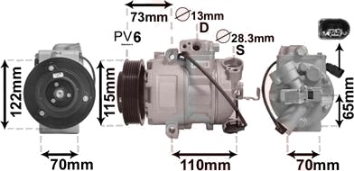 AC-kompressor VAN WEZEL 7600K018