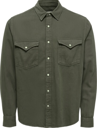 ONLY & SONS Onsray Western Reg Ls Shirt Noos BELUGA M ONLY & SONS Onsray Western Reg Ls Shirt Noos BELUGA M