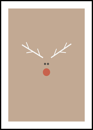 Christmas Reindeer Plakat Plakat / 21x30cm Christmas Reindeer Plakat Plakat / 21x30cm