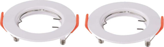 V Tac 2 pakning MR16/GU10 Downlight sett Uten lyskilde Blank hvit Hull: Ø6,3 cm Mål: Ø8 cm Sokkel : MR16