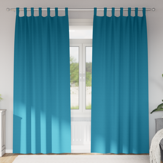 Gardiner med gardiner 2 pcs Turkis Polyester