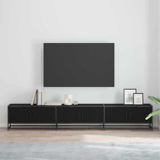 TV Enheter 2 pcs Svart Eik 240 x 35 x 41 cm Konstruert tre