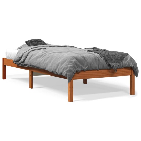 vidaXL Sengeramme brun 90x200 cm heltre furu 8721012406674