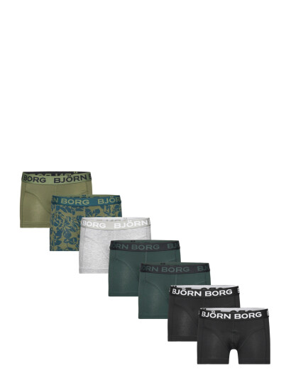 Björn Borg Cotton Stretch Boxer 7P Khaki green 110 116