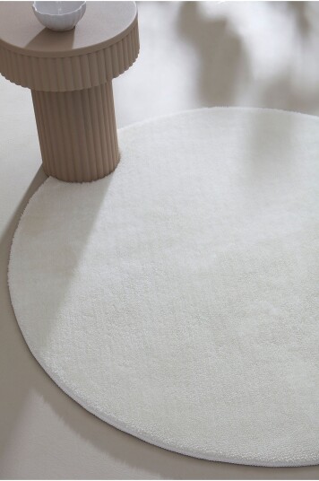 Jotex Rund Luggteppe Polyester Hvit CORAL 205765001160