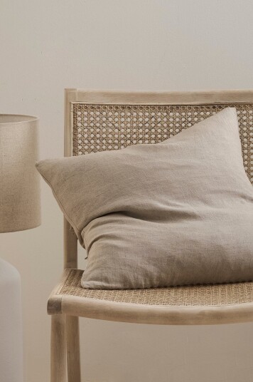 Ellos Home Putetrekk Candice Zip i vasket lin 50x50 cm Beige