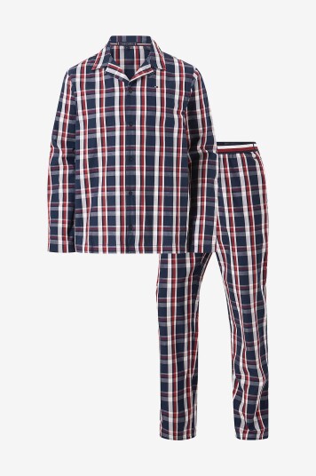 Tommy Hilfiger Pyjamas LS Woven Pyj Set Blå