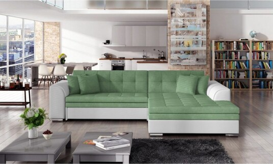 Hjørnesofa Eltap Sorento 296x194x78 cm Soro 34 Soft 17 Grønn Høyre