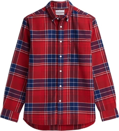 Tommy Hilfiger Hero Flannel Tartn Chck Rf Shirt Red L