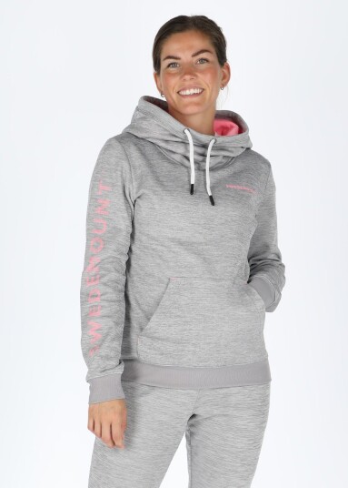 Swedemount Training Logo Hood W Lt Greymelange/Lt Pink 46 Hoodies