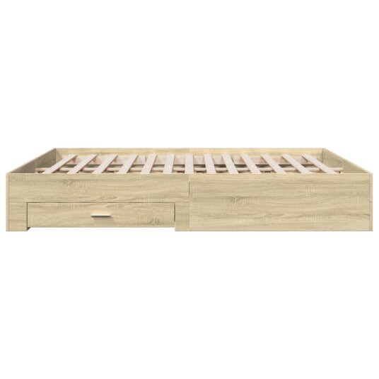 Sengeramme med skuffer sonoma eik 180x200 cm konstruert tre 8721102620188