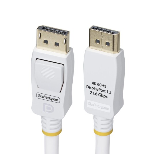 Startech Displayport 1.2 Cable 4k 60hz 10ft/white/vesa Certified/dp 1.2 Cabl