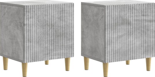  Nattbordskap 2 pcs Betonggrå 43 x 34,5 x 50 cm Konstruert tre