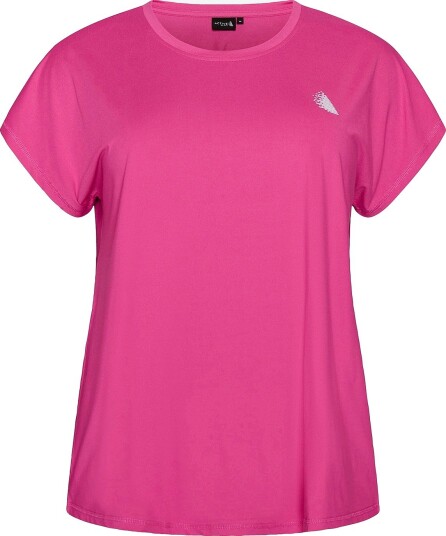Zizzi Treningstopp Abasic O neck Tee Rosa