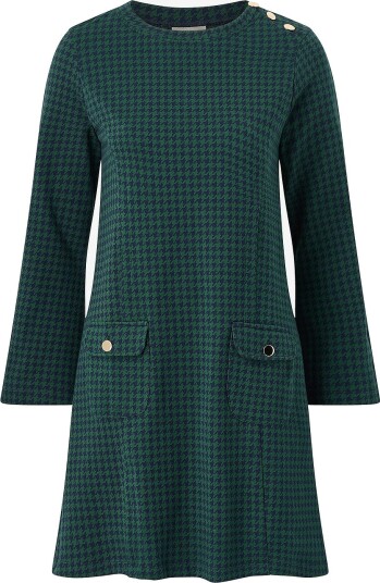 Jumperfabriken Kjole Janet Houndstooth Grønn