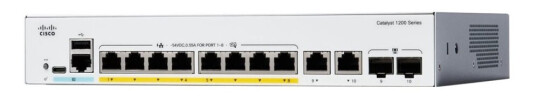 Cisco Catalyst 1200-8Fp-2G - Switch - L3 - Smart - 8 X 10/100/1000 (Poe+) + 2 X Kombo Gigabit Sfp/Rj-45 - Rackmonterbar - Poe+ (120 W)