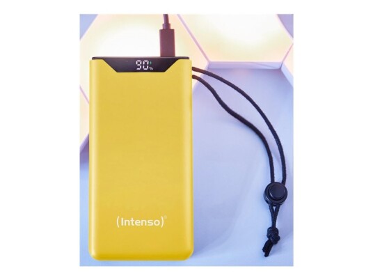 Intenso F10000 - Strømbank - 10000 Mah - 20 Watt - 3 A - Qc 3.0, Power Delivery 3.0 + Pps - 2 Utgangskontakter (24 Pin Usb-C, Usb-Type A) - På Kabel: Usb-C - Gul