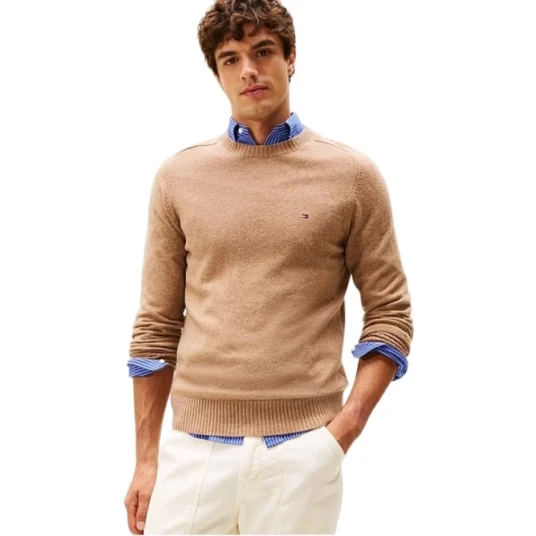 Tommy Hilfiger Lambswool Crew Neck - Beige - M Tommy Hilfiger Lambswool Crew Neck - Beige - M