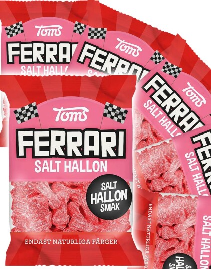 30 stk Toms Ferrari Salt Hallon Vingummi med Salt Bringebærsmak Hel Eske 3,6 kg 30 stk Toms Ferrari Salt Hallon Vingummi med Salt Bringebærsmak Hel Eske 3,6 kg