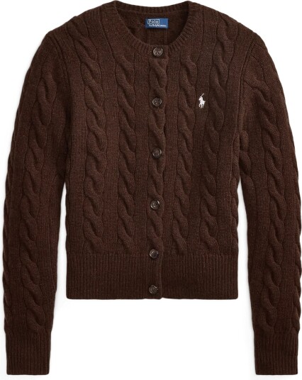 Polo Ralph Lauren 2/15 80 20 W/Cs Rws Sweater Cardiga CEDAR HEATHER XL