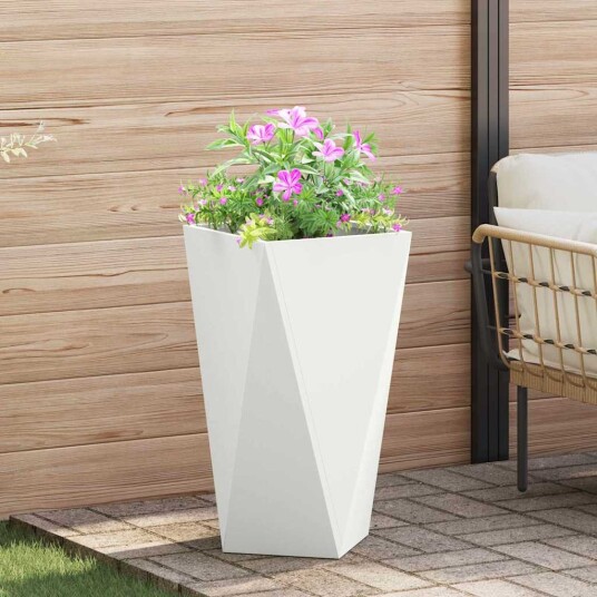 vidaXL Plantekassed Hvit 40 x 40 x 75 cm Stål vidaXL Plantekassed Hvit 40 x 40 x 75 cm Stål