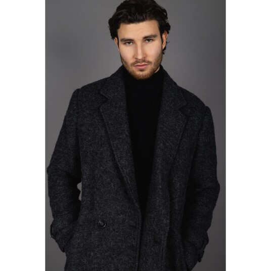 Ferres Coat Charcoal M Boucle wool coat Ferres Coat Charcoal M Boucle wool coat