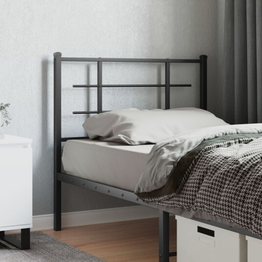 Sengegavl i metall svart 90 cm 8721012303881