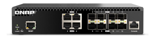 Qnap Qsw-M3212r-8S4t - Switch - Styrt - 4 X 100/1000/2.5G/5G/10Gbase-T + 8 X 10Gb Ethernet Sfp+ - Rackmonterbar