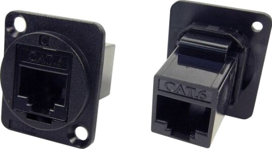 Xlr-Adapter Utp Rj45 Cat6 Til Rj45 Cat6 Innfelt Cp30222 (Cliff), 1 Stk
