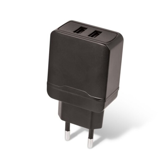 Setty 2 x USB-vegglader 2,4A svart