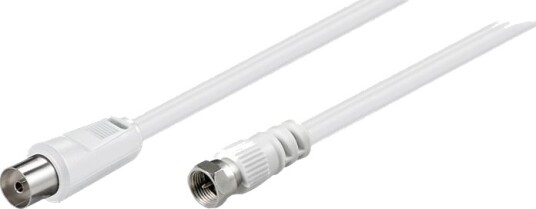 Goobay Akfc 0150 Antennekabel Iec Kobling Hunn Til F Kopling Hann 1.5 M Dobbeltskjermet Koaksial 75 Db Hvit