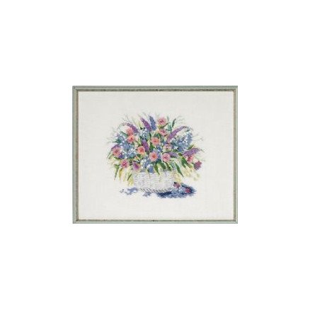 Permin Broderisett Kurv med blomster II 48x40cm