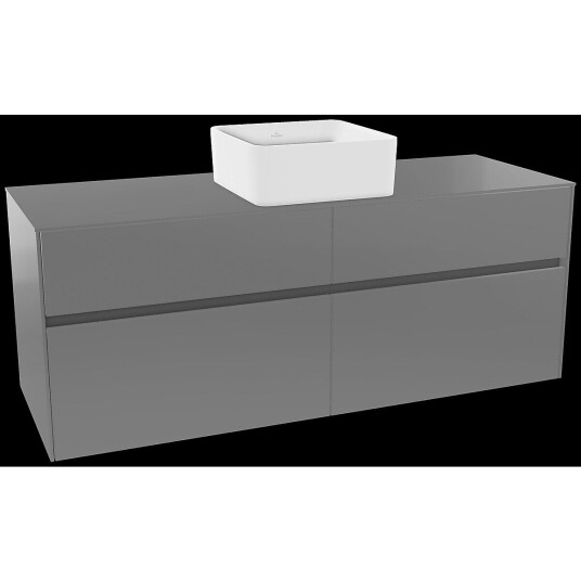 Villeroy & Boch Collaro Servantskap med 4 skuffer 140x50x54,8 cm u/lys Grå Høyglans