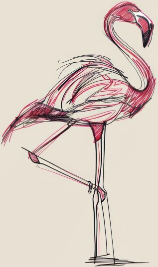 Plakat Flamingo Skisse
