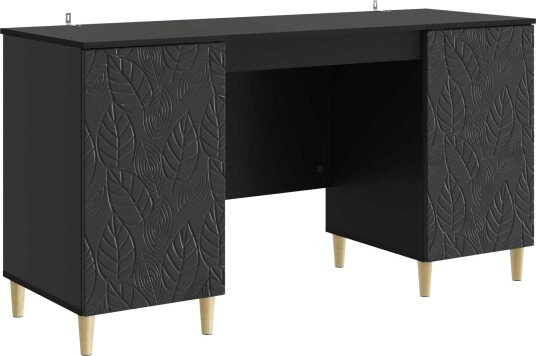 vidaXL Skrivebord Svart Konstruert tre 142,5 x 50 x 75 cm