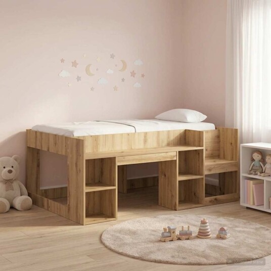 Barneseng med oppbevaring Artisan eik 80 x 160 cm Barneseng med oppbevaring Artisan eik 80 x 160 cm