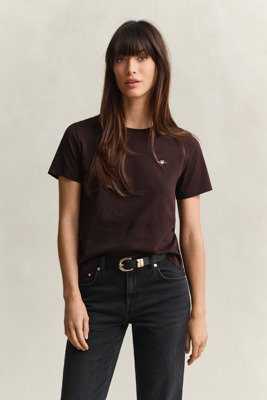 Gant Reg Shield Ss T Shirt Brown XS Gant Reg Shield Ss T Shirt Brown XS