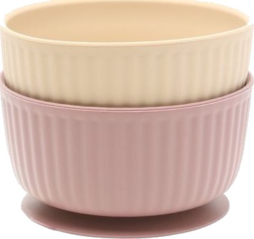 Mikk line 2pk Silikonskål med sugekopp adobe rose