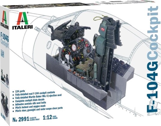 ITALERI 1:12 F-104G Cockpitmodellbyggesett ITALERI 1:12 F-104G Cockpitmodellbyggesett