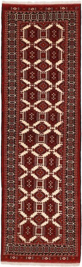 Håndknyttet. Opphav: Persia Turkaman Teppe 84x295