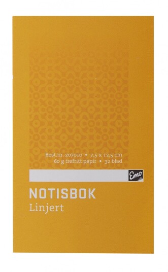 Notisbok Emo 7,5x12cm 60g 32blad linjer Notisbok Emo 7,5x12cm 60g 32blad linjer